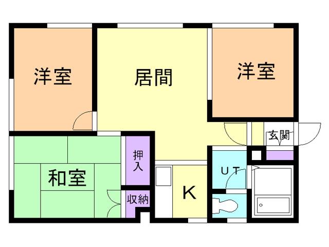 ひまわりハイツ(3LDK/2階)の間取り写真