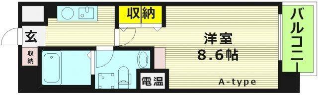 グラマシー京橋(1K/6階)の間取り写真