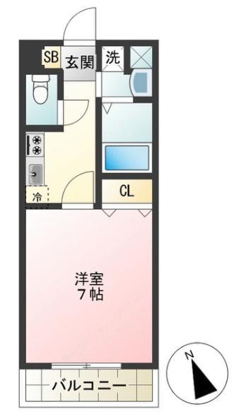キングスコート(1K/2階)の間取り写真