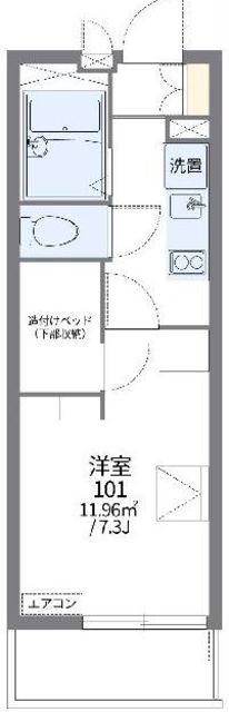 レオパレスバンリュ(1K/2階)の間取り写真