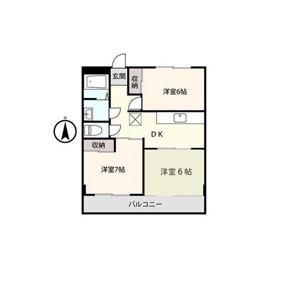 アシスト第2富山マンション(3DK/3階)の間取り写真