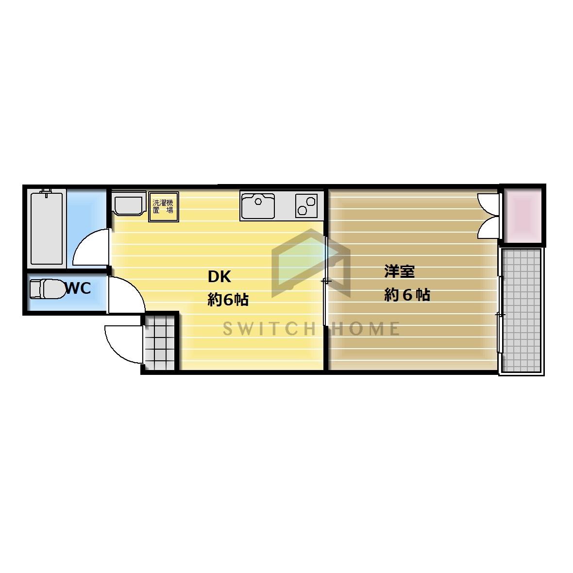 CASA永和(1DK/1階)の間取り写真