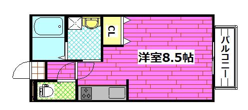 アーバンFUJI(ワンルーム/2階)の間取り写真