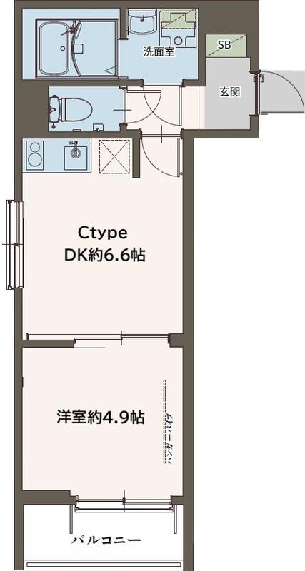 エイグラン 小田急相模原 4(1DK/1階)の間取り写真