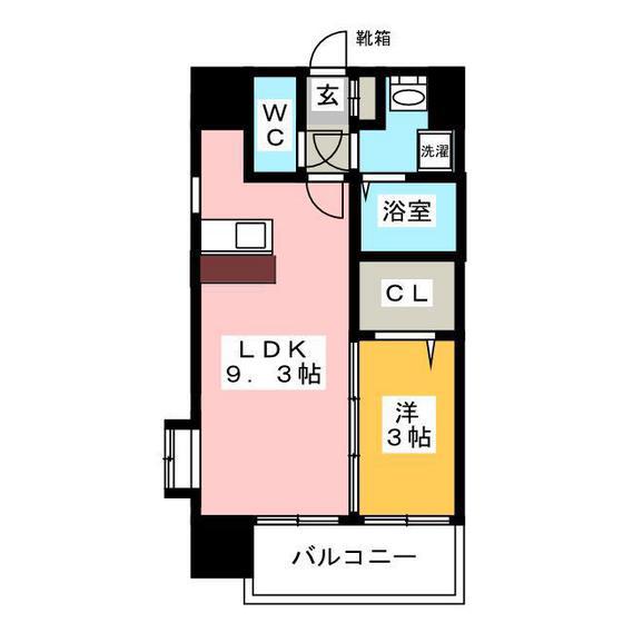 プログレッソ高宮(1LDK/3階)の間取り写真