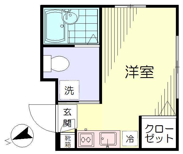フォーリアスK(1K/1階)の間取り写真