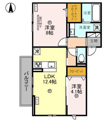 EUPHORIA籠池通(2LDK/2階)の間取り写真