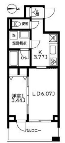 カーザビアンカ(1LDK/13階)の間取り写真