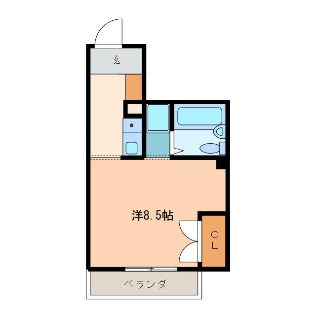 大口平和マンション(1K/2階)の間取り写真