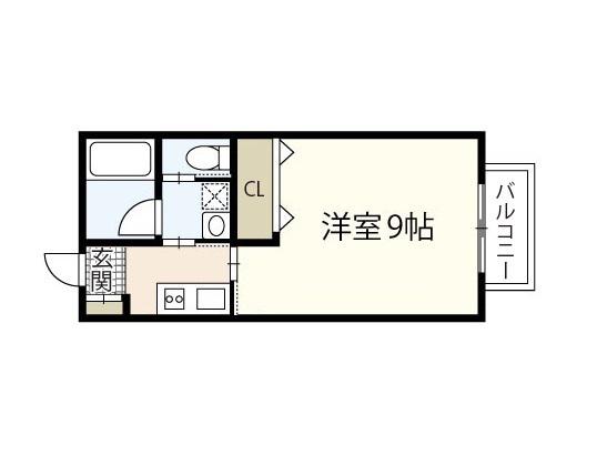 RIDERE旭橋(1K/2階)の間取り写真