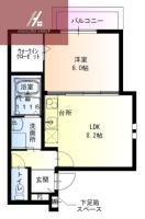 フジパレス住道II番館(1LDK/1階)の間取り写真