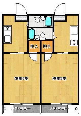 コート藤塚I(1K/2階)の間取り写真