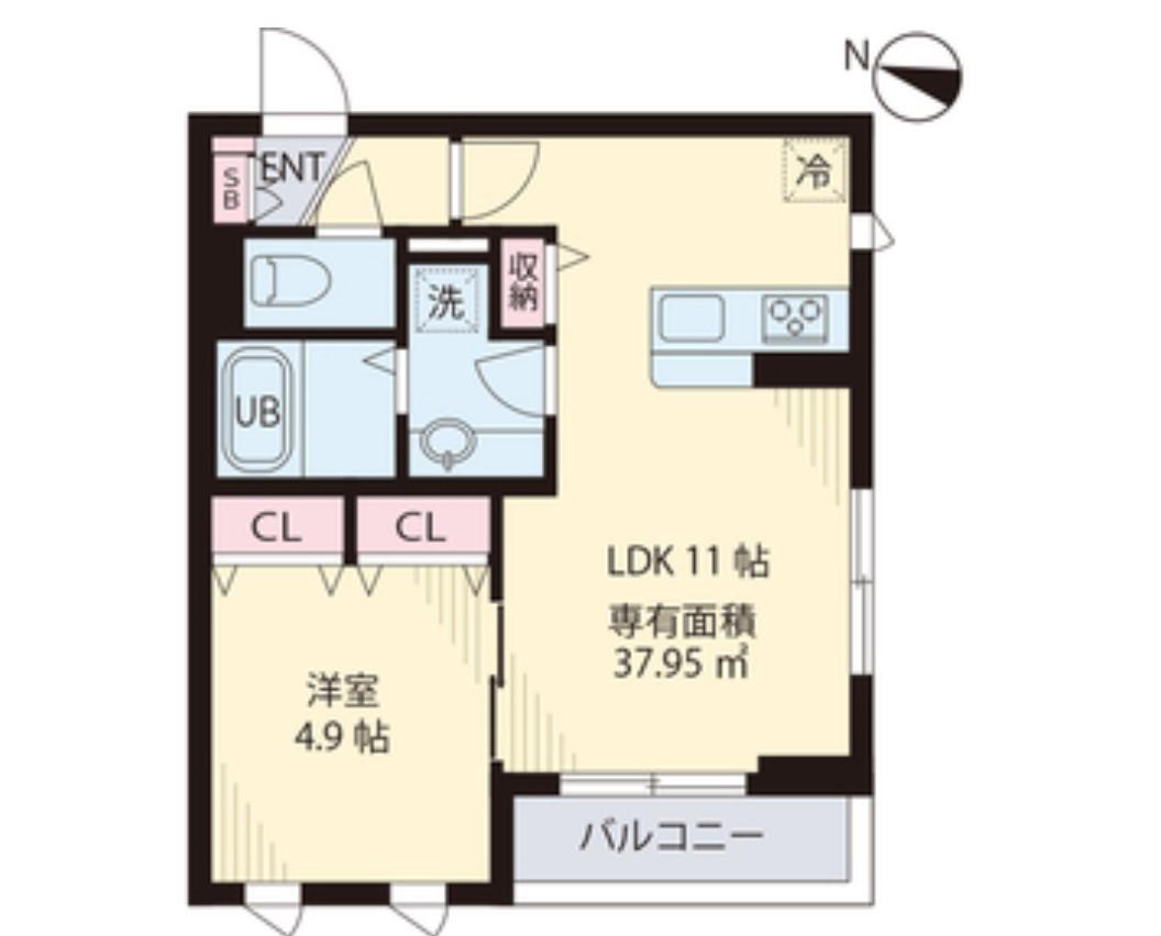 アーク大岡山(1LDK/1階)の間取り写真