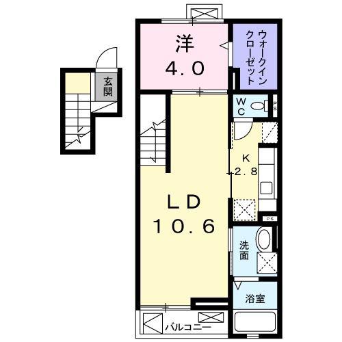 フェリス ウィステリア(1LDK/4階)の間取り写真