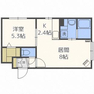 グランメール FPC北17条(1LDK/4階)の間取り写真