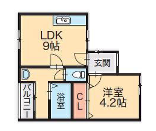 グリーンホームズIII(1LDK/2階)の間取り写真