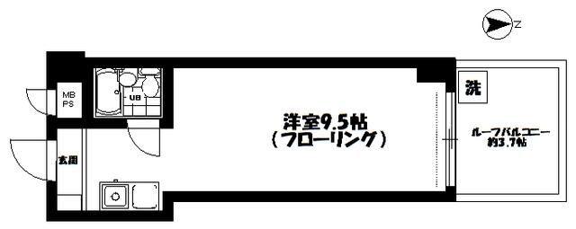 グリーンキャピタル広尾(ワンルーム/2階)の間取り写真