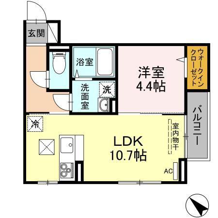 ストラスブール(1LDK/1階)の間取り写真