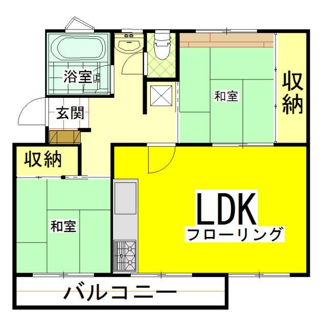 麻生台団地(2LDK/4階)の間取り写真