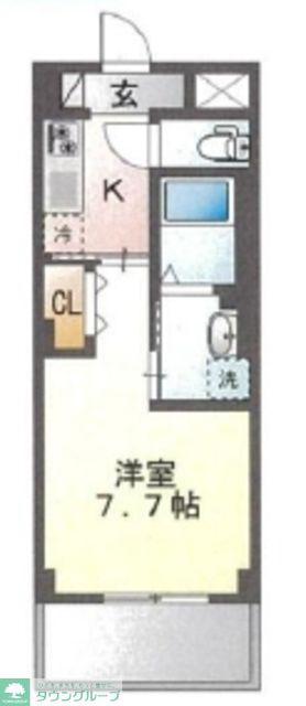 レガリア扇A棟(1K/3階)の間取り写真