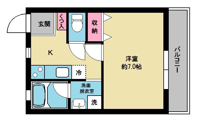 アーバン萩中II(1K/2階)の間取り写真