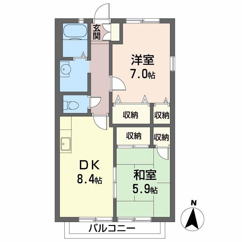 AGASTHYA(2LDK/2階)の間取り写真