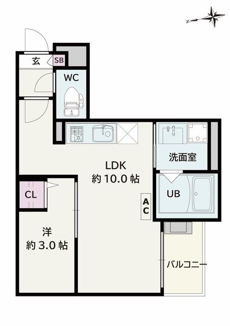 JACK KORAKUII(1LDK/2階)の間取り写真
