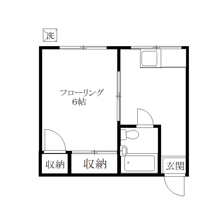 光栄荘(1DK/1階)の間取り写真