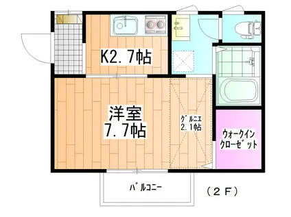 ブルーベル(1K/1階)の間取り写真