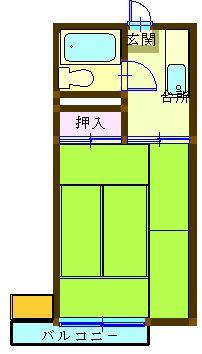 コーポさわ(1K/2階)の間取り写真