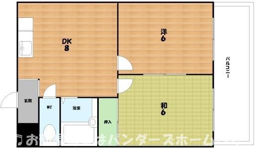 郡津金森マンション(2DK/2階)の間取り写真