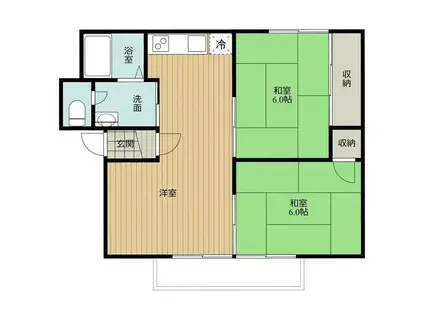 セジュール泉(2LDK/1階)の間取り写真