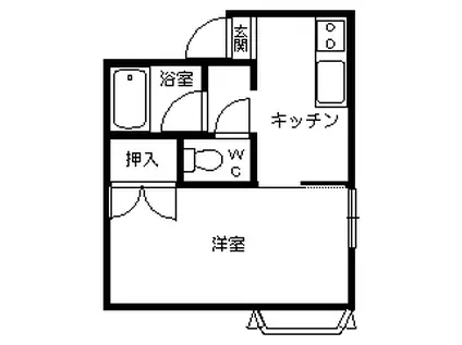 メゾンコージI(1K/1階)の間取り写真