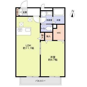ディアコートA棟(1LDK/3階)の間取り写真