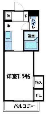 メゾンジュネス(1K/3階)の間取り写真