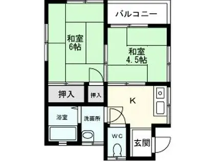 石井荘(2K/2階)の間取り写真