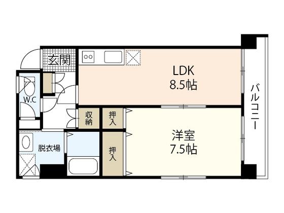 和田ビル(1LDK/3階)の間取り写真