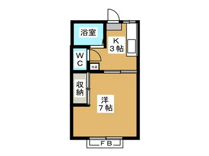 エステートハイム(1K/2階)の間取り写真