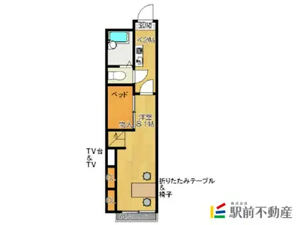 レオパレス小郡南(1K/2階)の間取り写真