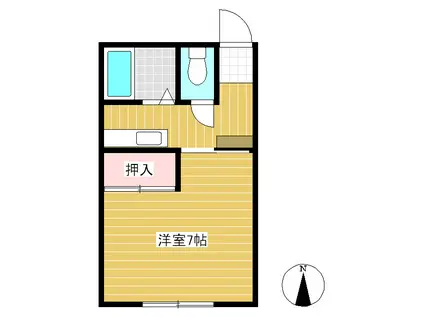 コーポ西ノ竹(1K/2階)の間取り写真