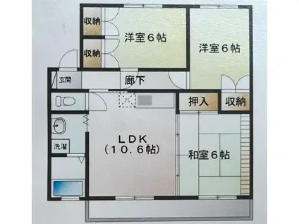 松木IHマンション(3LDK/2階)の間取り写真