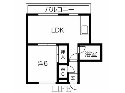 レインボーKAZU(1LDK/2階)の間取り写真