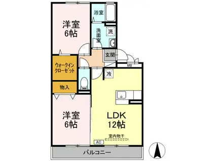 YSレジデンス(2LDK/2階)の間取り写真
