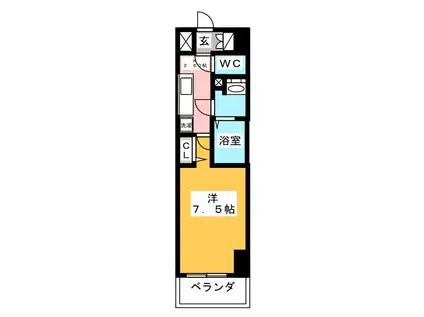 NSTAGE西所沢(1K/8階)の間取り写真