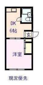 シャイン西深津(1DK/1階)の間取り写真