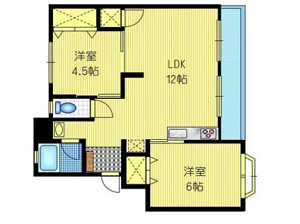 笠原コーポ(2LDK/3階)の間取り写真