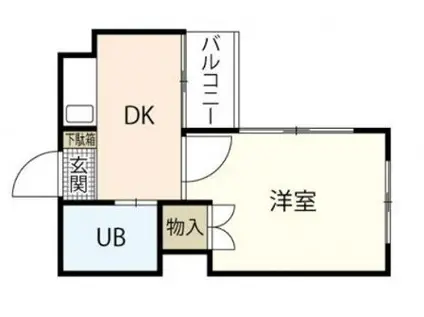 ウィング大竹(1DK/1階)の間取り写真