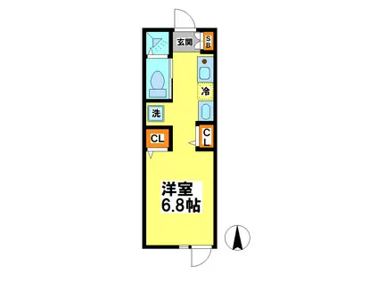 シエスタヴィラ 武蔵小金井 BRICKHAUS(ワンルーム/2階)の間取り写真