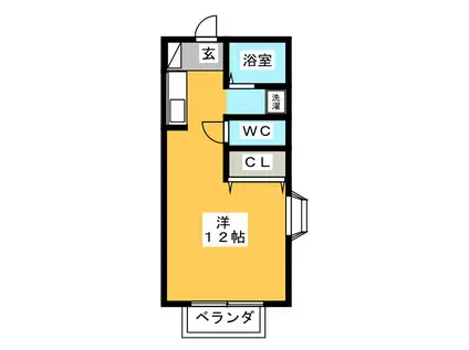 コーポハシマ(ワンルーム/1階)の間取り写真