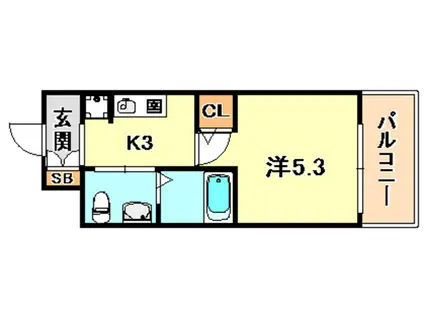 エスリード神戸ウエスト(1K/2階)の間取り写真